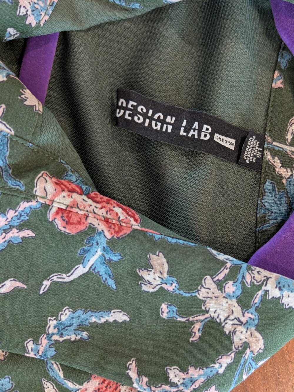 Design Lab Lord & Taylor Floral Ruffle Mini Dress Sz L - Picture 6 of 7